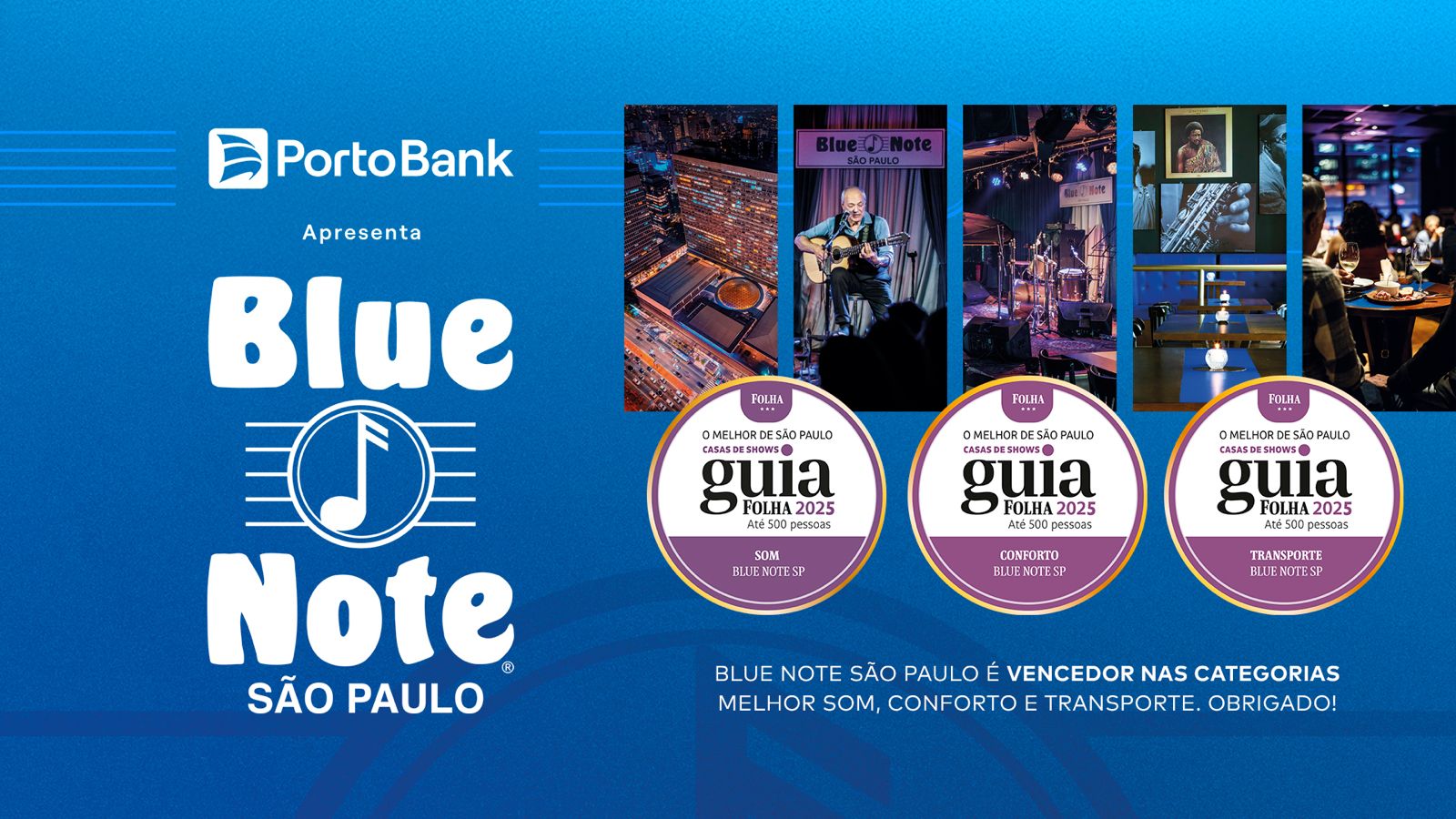 Blue Note SP premiado pelo Guia Folha