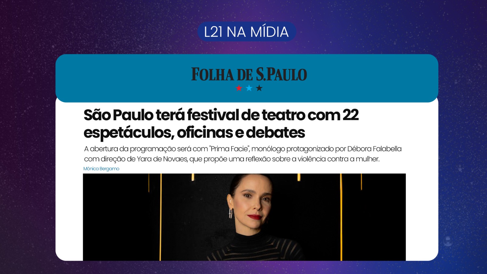 Vem aí o Festival de Teatro de São Paulo