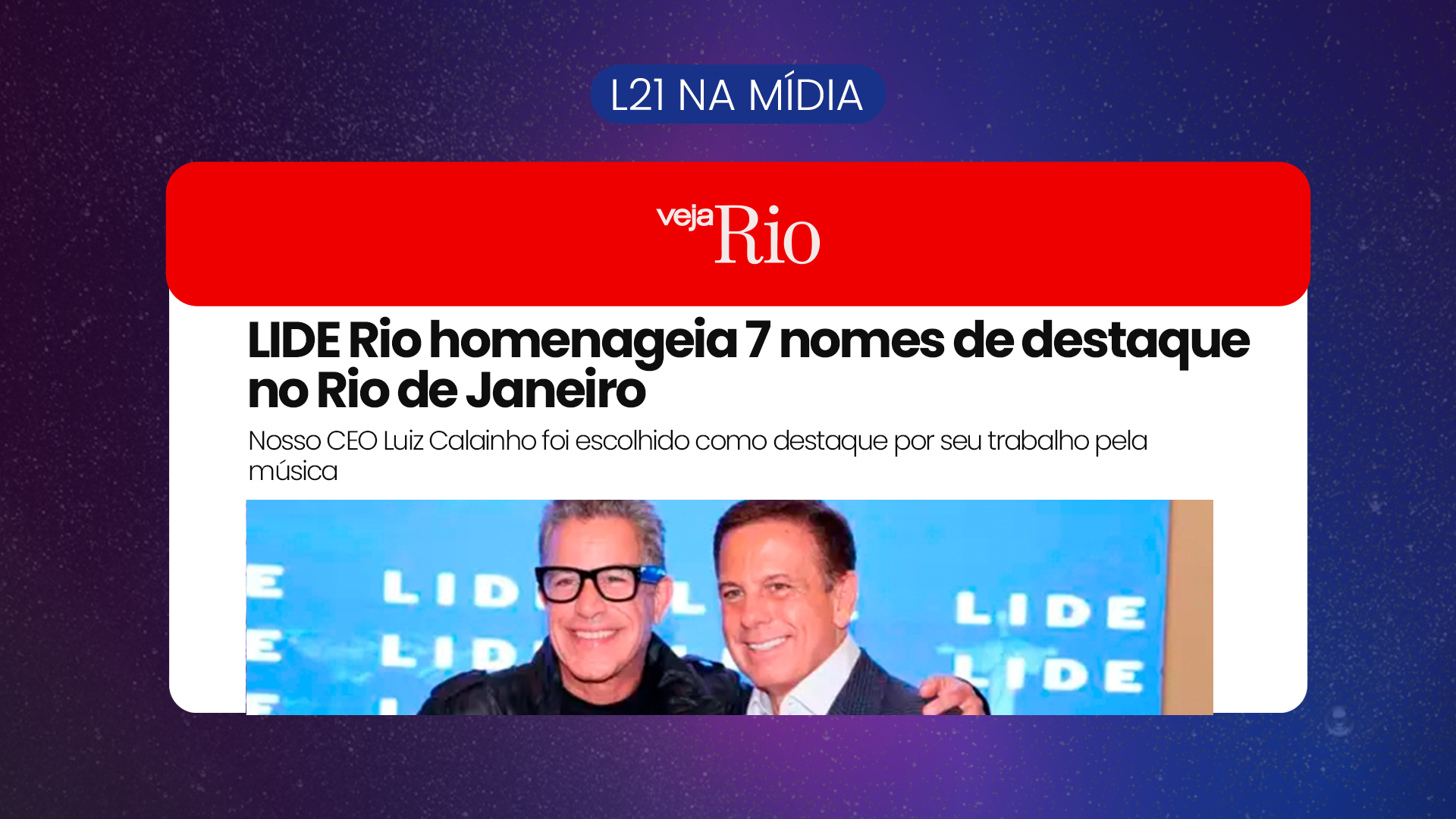 Calainho recebe homenagem da LIDE Rio